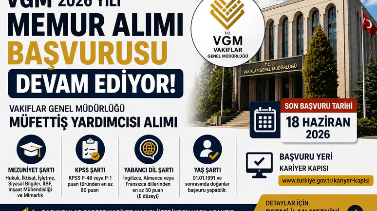 VGM Müfettiş Yardımcısı Personel Alımı İçin Başvurular Devam Ediyor