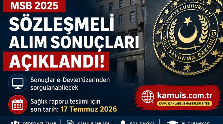 MSB 1.349 Sözleşmeli Personel Alımı Sonuçları Duyuruldu