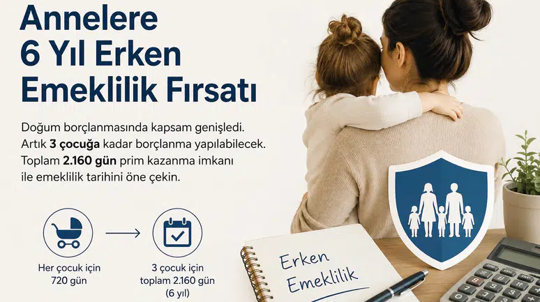 Annelere 6 Yıl Erken Emeklilik Fırsatı! Doğum Borçlanmasında Kapsam Genişledi