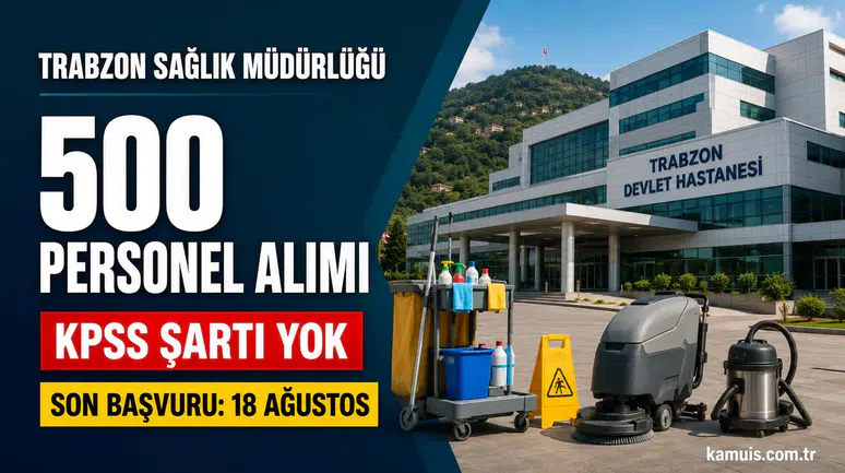 Trabzon Sağlık Müdürlüğü 500 Personel Alımı Yapacak: KPSS Şartı Yok