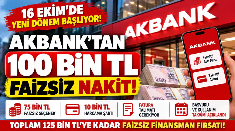 Akbank 125 Bin TL Faizsiz Nakit Kampanyası! Şartlar Açıklandı