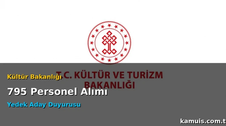 Kültür Bakanlığı 795 Personel Alımı Yedek Aday Duyurusu İlanı