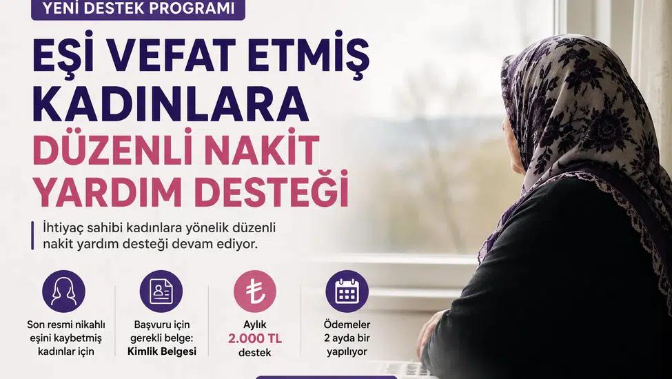 Eşi Vefat Etmiş Kadınlara Yardım 2026 Başvurusu Nasıl Yapılır? Şartlar