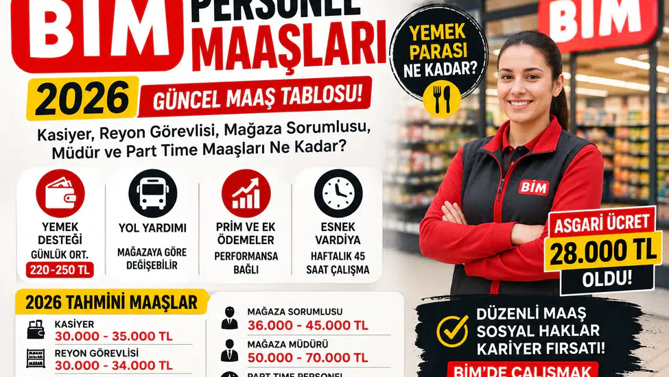 BİM Maaşları 2026 Kasiyer, Reyon Görevlisi, Müdür ve Part Time Personel Maaşları