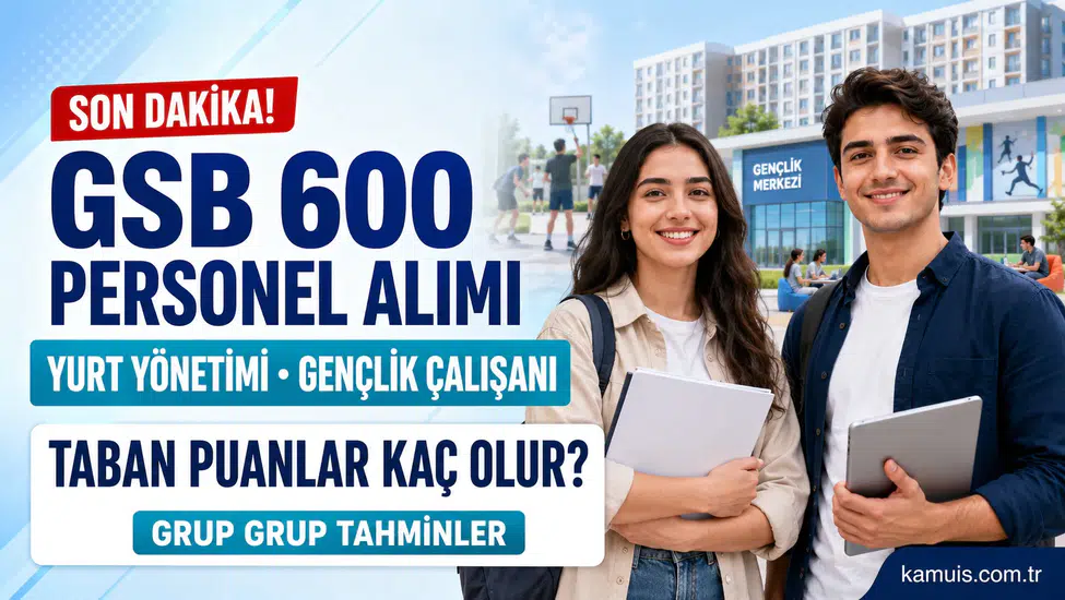 GSB 600 Personel Alımı Taban Puanları Kaç Olabilir? Grup Grup KPSS Tahmini