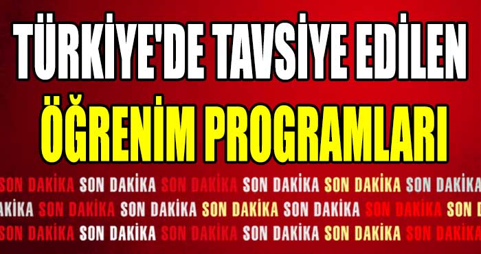 Türkiye'de Tavsiye Edilen Öğrenim Programları